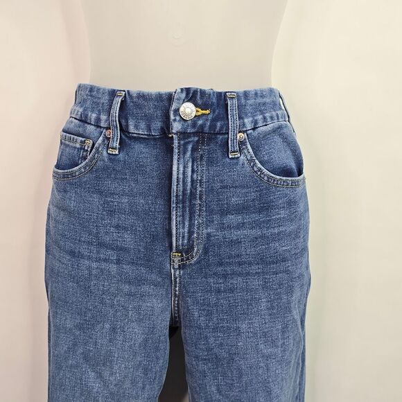 Express Flexx 90s Slim Super High Rise Straight Leg Jeans - Picture 3 of 5